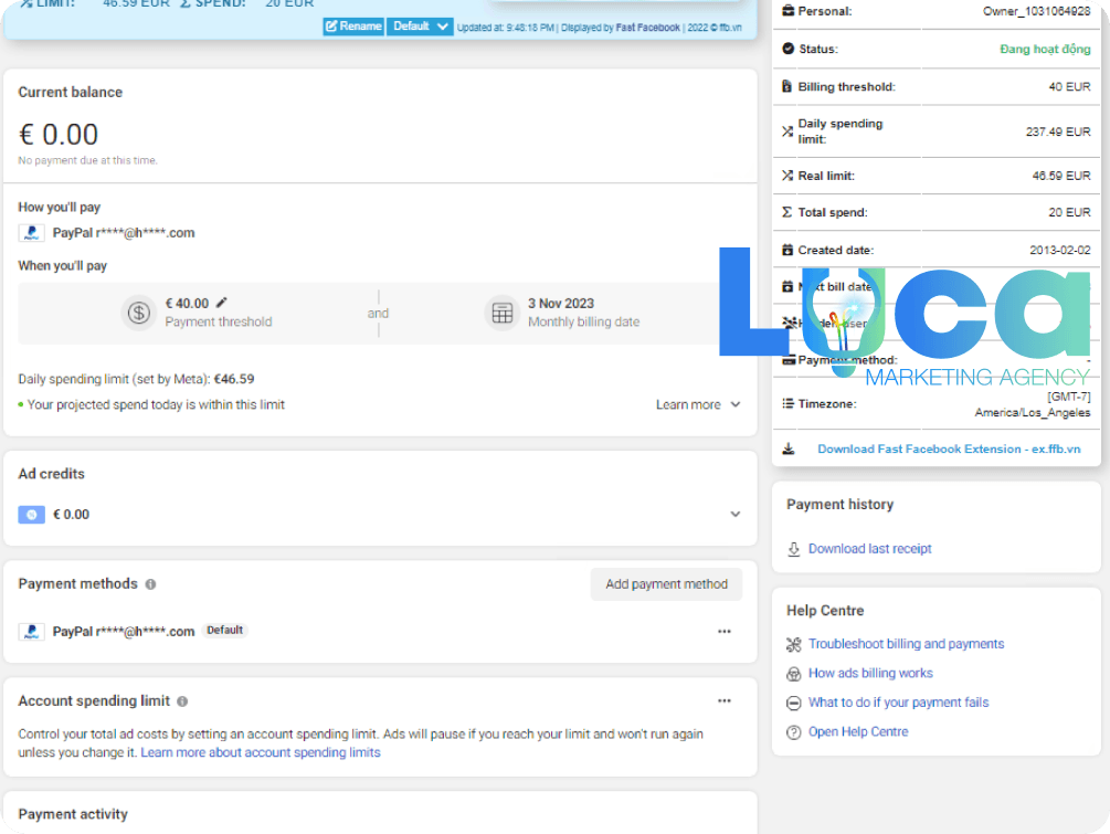 ads account overview