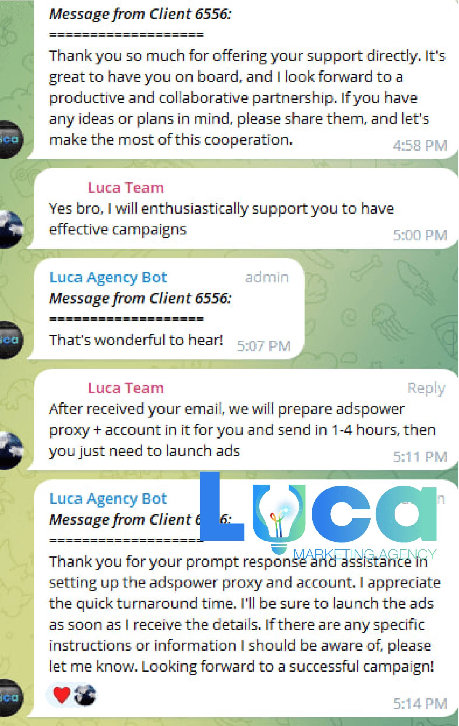 client feedback image